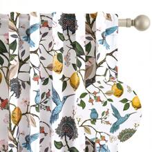 Topfinel 2 Paneles de Cortinas con Flores de Invierno Blackout Elegantes de Estilo Vintage Rústico Francés con Diseño de Colibríes, con trabillas y aros para salas de comedor, estar y dormitorios, también para puertas corredizas de vidrio - Blanco - Ver 9