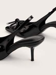 Sexy Black Pointed Toe Bow Decor Stiletto High Heel Shoes For Wedding, Party, Banquet Valentines