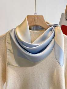 1pc Fashion Minimalist Color Block Splice Printed Faux Silk Multifunctional Women Scarf, Suitable For Daily, Home Leisure, Outdoor Windproof, Commuting Warmth, Dance Party, Holiday Gift, Elegant Women Clothing Accessory