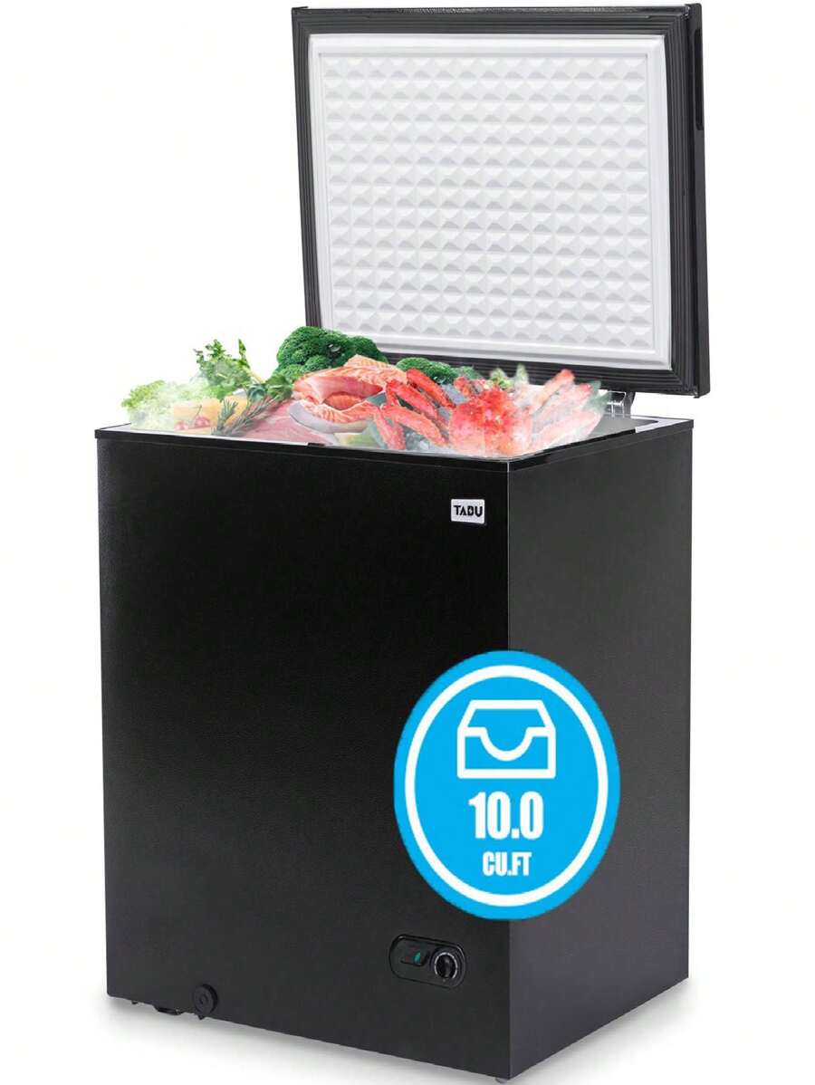 TABU 10.0 Cu Ft Deep Freezer, Top Open Door Chest Freezer, Compact