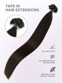 人发接发 U 型接发 自然色直发人发角蛋白接发 隐形 50 件 U 型接发