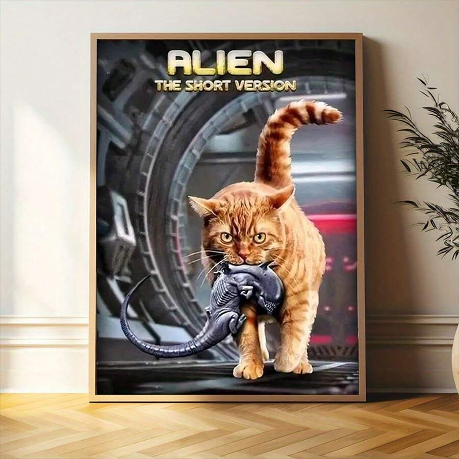 FajerminArt 1 张《异形：短版猫》海报，适用于客厅和卧室装饰，无框架