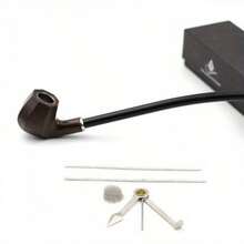 1 chiếc tẩu hút thuốc Churchwarden dài màu đen, 15,75 inch dành cho nam giới, phụ kiện hút thuốc lá kèm hộp quà tặng - 1PC - Xem 8