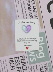 5 piezas, Tarjeta del bolsillo "Un Pequeño Abrazo de Amor", Regalo especial para cumpleaños, boda, Día de San Valentín, regalo, ficha de abrazo, regalo pensando en ti, lindo adorno de resina con tarjeta de aliento, decoración del hogar, decoración de habitación, adecuado para darse a mismo, amigos y familia.