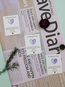 5 piezas, Tarjeta del bolsillo "Un Pequeño Abrazo de Amor", Regalo especial para cumpleaños, boda, Día de San Valentín, regalo, ficha de abrazo, regalo pensando en ti, lindo adorno de resina con tarjeta de aliento, decoración del hogar, decoración de habitación, adecuado para darse a mismo, amigos y familia.