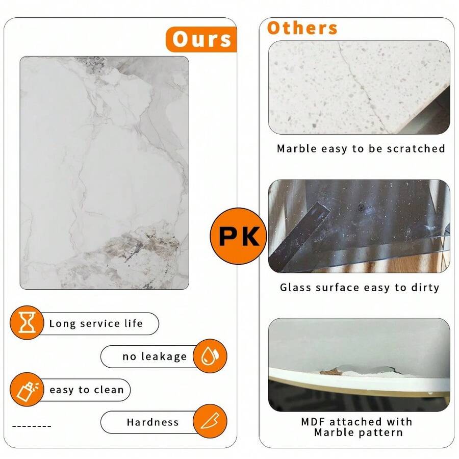 High Gloss 46 Seater Rectangular Marble Dining Table Kitchen Island