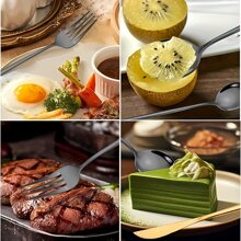 12/32/48 件黑色不锈钢餐具套装，可供 3/8/12 人使用，适用于家庭厨房、派对、聚会、生日、万圣节、圣诞节，镜面抛光表面，可用洗碗机清洗，学校用品