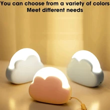 1PC Adjustable Brightness Rechargeable Cloud Night Light, 4 Brightness Options, Cute Cloud Shaped LED Night Light, Bedroom Creative Gift, Bedroom Desktop Mini Ornament Desk Lamp, Birthday Gift, New Internet Celebrity Creative Charging Cute Cloud Night Light