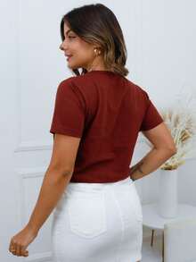 Cropped Feminino Cherries - B19 - Marrom Café - Xem 2