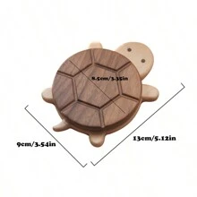 1 Turtle Coaster With Cute Design, Solid Wood Turtle Insulation Pad, Water Kettle Tea Cup Pad, Tableware Anti Scalding Table Decoration