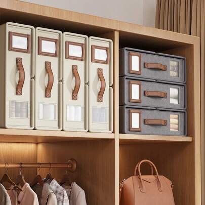 1 Pack Bed Sheet Organizers, Storage Bins With PU Leather Handle, Foldable Sheet Organizer For Linen Closet, Sheets Set Folder Keeper With Window XL (Queen & King Size) Organizing Bedding Container, Blanket Storage Bedroom, Organizer, Home Storage, White T Shirt Women, Black Pants Women, Ladies Winter Clothes, Dress,