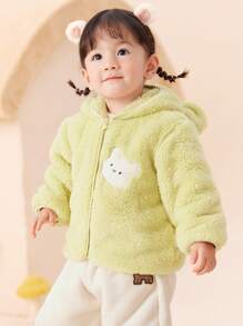 Balabala 男孩和女孩珊瑚绒大衣 CuOuterwearte 2024 年冬季流行款 - 黃綠 - 查看 2