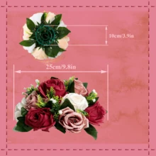 1 quả cầu hoa hồng vải - Đồ trang trí trung tâm đa năng cho đám cưới, lễ đính hôn, sinh nhật, ngày lễ tình nhân, để bàn - Lý tưởng cho trang trí Giáng sinh, Halloween, lễ Phục sinh và Lễ tạ ơn - hoa hồng và trắng - Xem 4