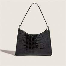 1 chiếc túi đeo chéo da thật bóng có họa tiết da cá sấu chống thấm nước, nhẹ, dùng trong công sở dành cho nữ, sinh viên đại học, tân binh và nhân viên văn phòng, hoàn hảo cho văn phòng, trường đại học, công sở, kinh doanh, đi làm - Nhiều màu - Xem 1