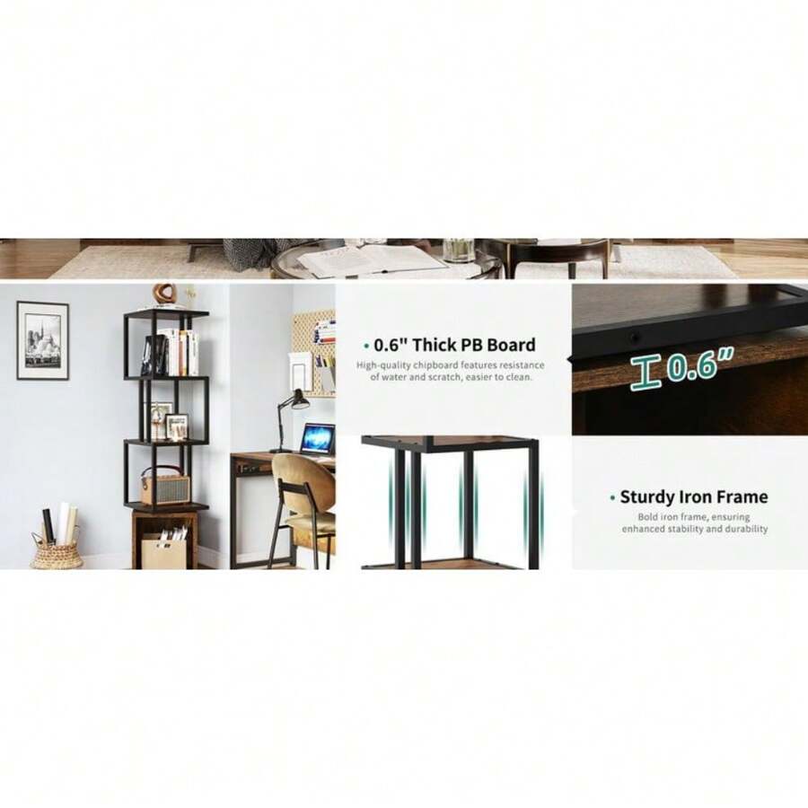 YITAHOME 4Tier Rotating Bookshelf 360 Display Floor Standing Bookcase