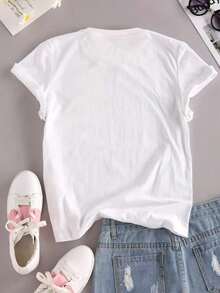 Women's T-Shirt For All Occasions 100% Premium Cotton Perfectly Printed Shirt With Fast Shipping - 白色 - 查看 3