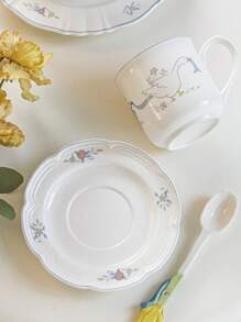 Cute Cartoon Ceramic Goose Coffee Cup And Saucer Set, Fashionable High-Quality Girl's Afternoon Tea Cup, Korean Style - Multicolor - View 6