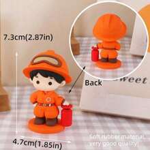 3pcs/Set Fireman Cake Decoration,For Birthday Fireman Fire Themed Party Cake Decoration Supplies - Multicolor - View 10