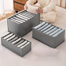 1 pièce/3 pièces - Boîte de rangement pour vêtements et pantalons, boîte de finition des vêtements avec compartiments, boîte de rangement en couches pour jeans et sous-vêtements, boîte de rangement pour vêtements de type tiroir, boîte de classification pliable en tissu pour robes, pantalons, chaussures, jeans, bottes, jupes