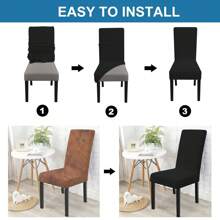 Ystyle Chair Covers With Backrest 2/4/6 Pieces, Stretch Chair Covers Living Room Kitchen, Universal Stretch Chair Covers, Modern Anti-Scratch Cat Chair Covers - Black - View 5