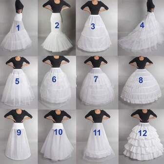 NEW 12Style White A Line/Hoop/Hoopless Wedding Crinoline Petticoat/Underskirt Halloween Fall Clothes For Women