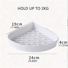 1 件角架，调料架，三角形桌面收纳架，多层储物架，方便存放和展示各种物品，保持厨房和浴室整洁，厨房和浴室储物收纳架 - 白色 - 查看 6