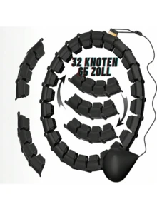 65inch 32 Knots Plus Size Quiet Weighted Hula Infinity Fitness Detachable Hoops, Smart Noiseless Hula For Women, 2 In 1 Waist And Abdominal Workout Equipment At Home - Multicolor - View 2
