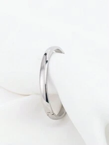 1 件基本款不锈钢 18K 镀金纯色手镯，休闲和正式配饰，圣诞节、新年、情人节、节日的理想礼物 - 款式1 - 查看 9