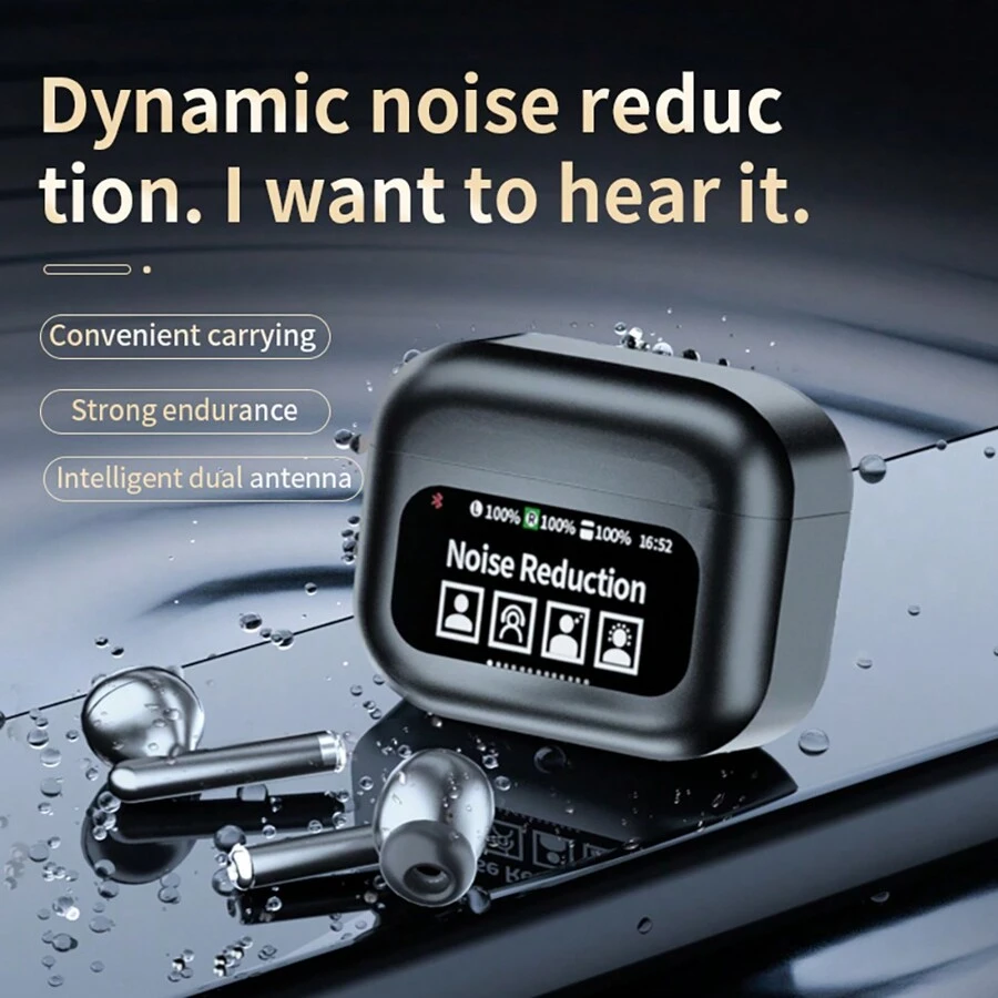 Wireless Active Noise Cancelling Touch Screen Earbuds With Touch Screen