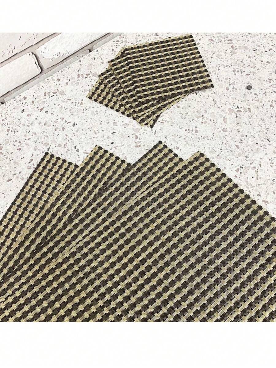 8 Piece Placemat 4 Coasters + 4 PVC Plate Holders - rf5 - Xem 1