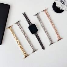 全新单排加 V 形牛仔链金属表带兼容 Apple Watch 全新女式金属替换表带兼容 Apple Watch Ultra 2/1 系列 9 8 7 6 5 4 3 2 1 SE 兼容 Apple Watch 表带 49mm、45mm、44mm、42mm、41mm、40mm、38mm