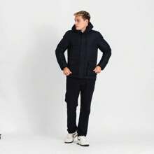 Kandor Men's Winter Jacket - Padded Parka With Hood, Casual Water-Resistant UK Coat, Hooded Showerproof Puffer (MJ-Adler, Black) - Black - View 2