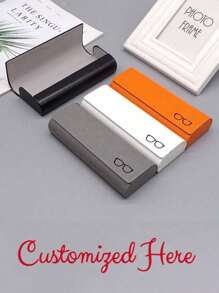 1pcLeather Glasses Case Anti-Pressure Myopia Glasses Case Fashion Large Capacity Glasses Customized Name Picture - Multicolor - View 3