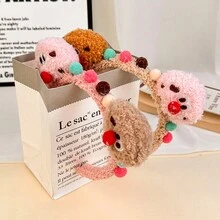 1 dây buộc tóc hình bánh quy bằng vải nhung, thiết kế chú hề dễ thương, thích hợp sử dụng hàng ngày, mặt nạ, trang điểm, mùa đông - Nhiều màu - Xem 5