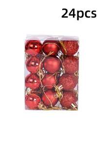 Bộ 24 quả bóng tròn mạ điện trang trí Giáng sinh, bóng treo sáng bóng, đồ trang trí cây thông Noel, đồ trang trí trưng bày cửa sổ - Nhiều màu - Xem 14