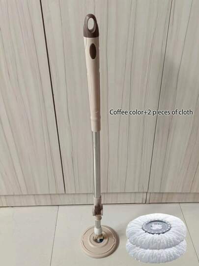 1/2pcs Spin Mop, Slouchy Hands-Free Press Mop For Wet And Dry Cleaning, Retractable Crevice Cleaning Mop Set With 2 Mop Heads