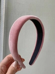 4/1 Băng đô nhung bản rộng bằng mút xốp cổ điển cho bé gái, Vòng tóc màu trơn để rửa mặt và trang điểm, mùa thu/đông - Nhiều màu - Xem 7