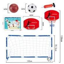 2-In-1 Soccer Goal & Basketball Hoop Toy, Detachable For Indoor And Outdoor Sports Play