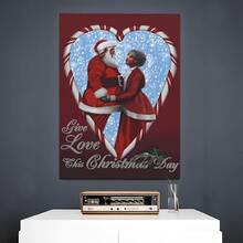 1 Pc Framed Black Santa Claus Couple African Canvas Painting Wall Art Posters, Canvas Print Posters Artwork Wall Art Painting, Decoration Picture Living Room Home Decor - Color - View 2