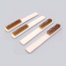 Stålborste med trähandtag, för färg-/rostborttagning, polering, underhåll, rengöring, oljning, bonsaiverktyg - Multifärgad - Visa 2