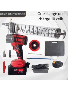 Grease Gun Battery Powered, Electric Grease Gun Kit, Explosion-Proof Hose, Variable Speed Trigger, Lithium Wireless Grease Gun, Suitable For All Kinds Of Large, Medium And Small Automobiles And Machinery, Convenient And Fast - Multicolor - View 11