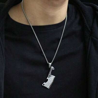 1pc Fashionable Hip-Hop Necklace For Men, Versatile Street-Wear Accessory, Christmas, New Year, Valentine's Day Holiday Gift