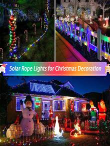 Phụ kiện bạt lò xo Đèn dây năng lượng mặt trời, Đèn cắm trại ngoài trời chống nước IP 65, 8 chế độ cho lều trượt thang trại Giáng sinh ngoài trời chống nước, Dây đèn trang trí bằng ống PVC trong suốt dùng cho sân vườn, tiệc cưới - trắng ấm - Xem 9
