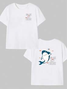 Cartoon T-Shirt Cotton Men's Blouse Printed T-Shirt You Are Best Unisex Elegant Comfort Loose Versatile Sophisticated Modern Breathable Soft - trắng - Xem 1