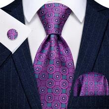 3 chiếc cà vạt Jacquard màu đỏ xanh lá cây tím đen dành cho nam thời trang cà vạt công sở dự tiệc cưới kèm khăn tay và khuy măng sét, lựa chọn lý tưởng làm quà tặng - Nhiều màu - Xem 5