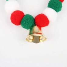 1 pièce Collier de Noël pour Animaux de Compagnie avec Cloche, Matériau en Peluche Pompon, Accessoire Mignon de Vacances pour Chiens et Chats, Décoration de Noël, Costume d'Animal de Compagnie, Accessoire Photo de Petit Animal de Compagnie, Meilleurs Cadeaux