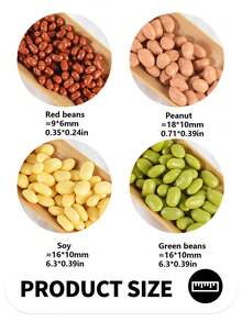 10g 模拟谷物，道具模拟玉米大豆黄豆大米食物游戏模型坚果腰果花生，摄影道具玩具，家居装饰，店铺展示工艺品，厨房派对和节日展示，DIY - 彩色 - 查看 9