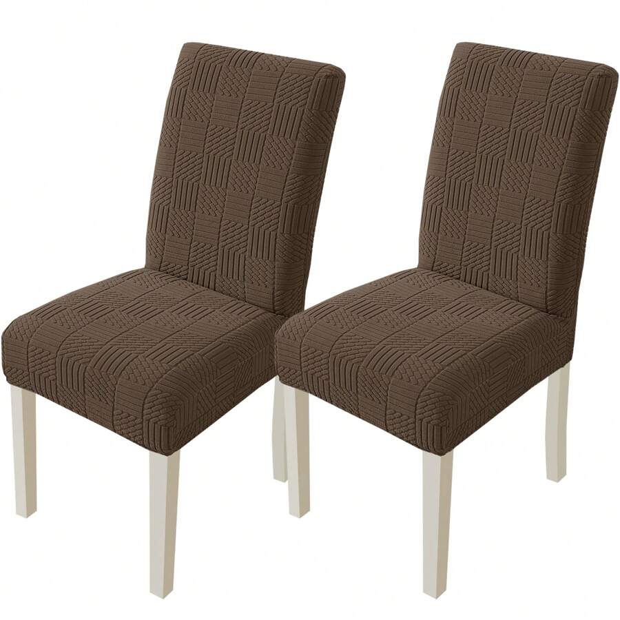 Ystyle Chair Covers With Backrest 4/6 Pieces, Stretch Chair Cover, Universal Chair Covers For Dining Room Kitchen, Washable Removable, Easy To Clean And Durable - Brown - View 1