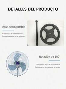 1 pieza ventilador de metal de 3 páginas, puede colgar en la pared, vertical Ventilador eléctrico 3 en 1 de alta velocidad 18", mando a distancia,velocidad y dirección del viento ajustables, tres formas de uso, ventilador eléctrico silencioso. 3 en 1 ventilador de suelo doméstico sacudirá la cabeza, ventilador de pie giratorio de alta velocidad, - Negro - Ver 6