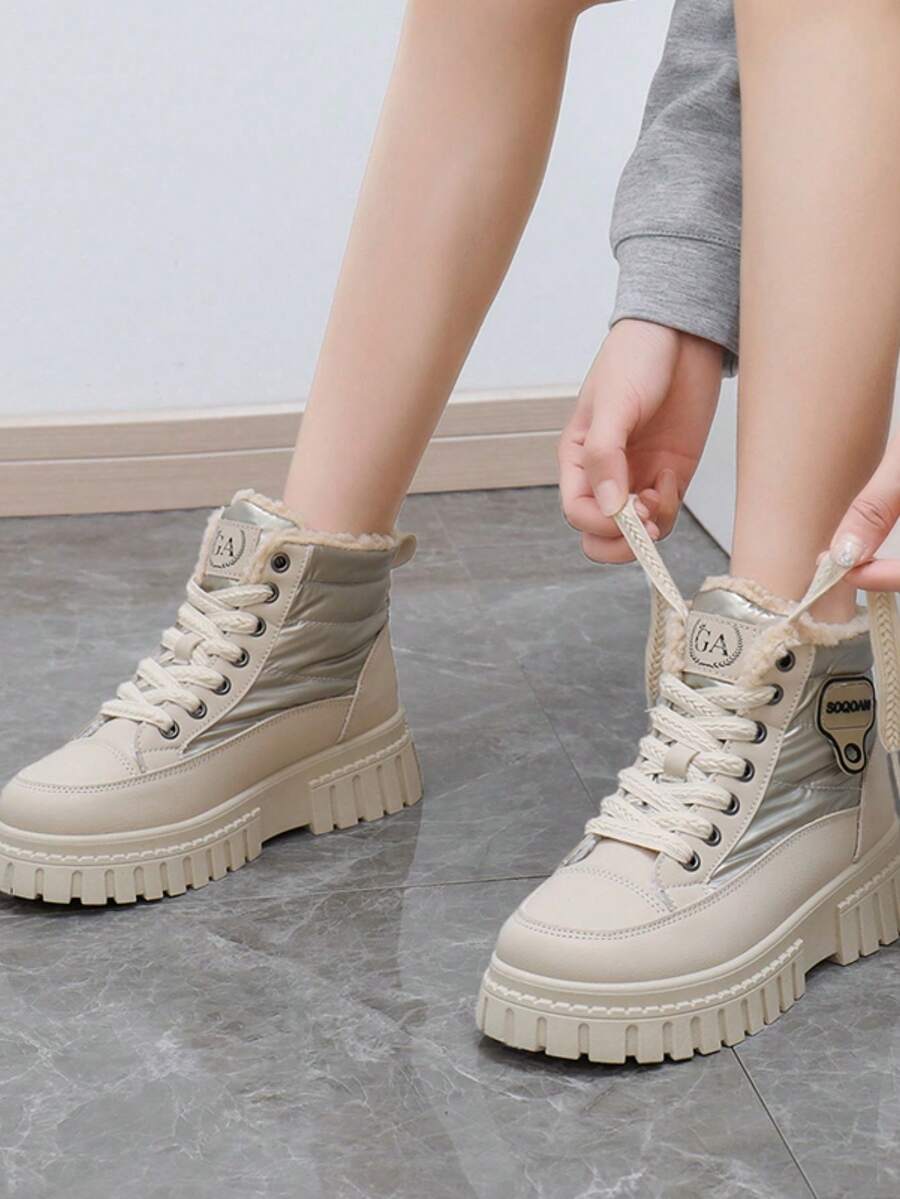 2024 New Winter Snow Boots For Women, Fur Lining Warm HighTop Sporty